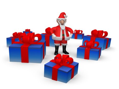 Computer generated image - Santa with Presents.