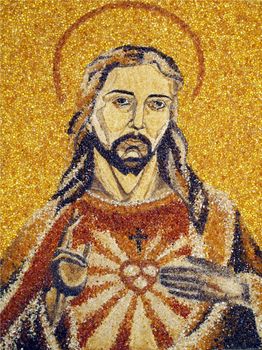 jesus image made of amber