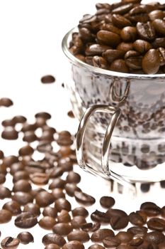 beverage series: coffee beans in a glass cup