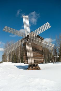 Wind mill of the north country,Russian traditional architecture