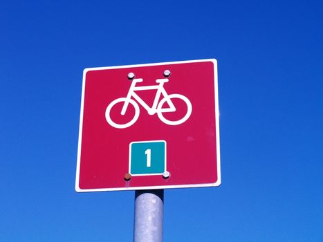 red bike sign