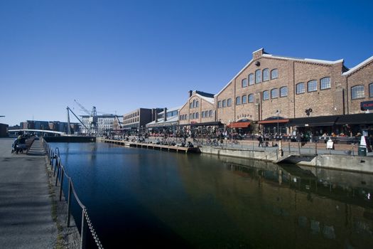 Solsiden, a modern recreational and business center in Trondheim, Norway.