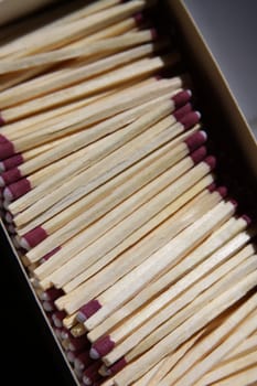 Close up of the matches in the box.