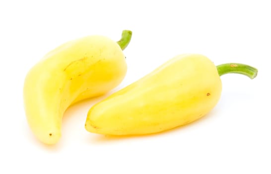 Yellow sweet pepper isolated on the white background