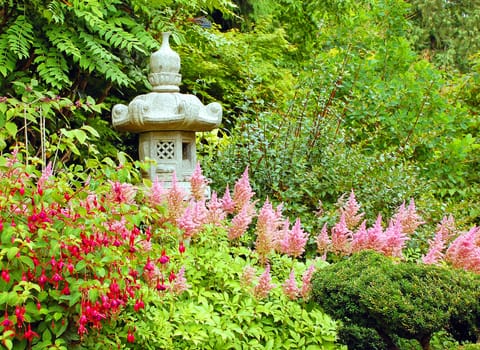 Japanese botanical garden in spring