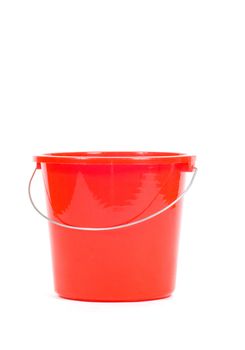 red bucket isolated on a white background