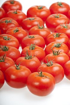 lots of tomatoes isolated on white