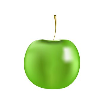 Juicy green apple isolated on a white background