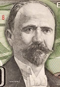 Francisco Madero on 500 Pesos 1984 Banknote from Mexico. Politician, writer and revolutionary. President of Mexico during 1911-1913.