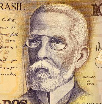 Joaquim Machado on 1000 Cruzados 1988 Banknote from Brazil. Poet, novelist and short story writer.