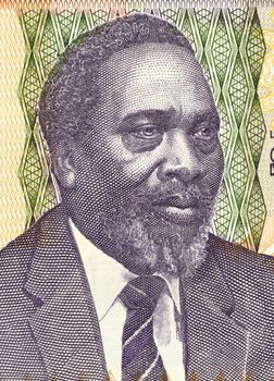 Jomo Kenyatta on 100 Shilingi 2006 Banknote from Kenya. First prime minister (1963-1964) and president (1964-1978) of Kenya.