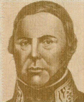 Justo Jose de Urquiza y Garcia on 5 Australes 1986 Banknote from Argentina. General, politician and president of the Argentinian confederation 1854-1860.