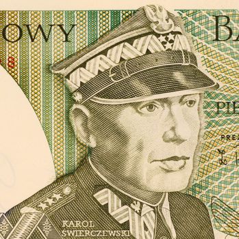 Karol Swierczewski on 50 Zlotych 1988 Banknote from Poland. Communist general in USSR, Spain and Poland. Accused as a war criminal and one of the people that worked towards the enslavement of Poland under the communist regime.