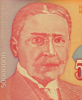 Michael Pupin on 50000000 Dinara 1993 Banknote from Yugoslavia. Serbian physicist and physical chemist. Best known for his numerous patents, including a means of greatly extending the range of long distance telephone communication by placing loading coils of wire at pre-determined intervals along the transmitting wire.