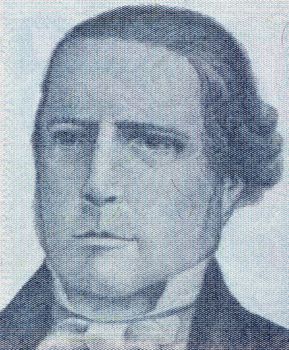 Santiago Derqui on 10 Austral 1985 Banknote from Argentina. President of Argentina during 1860-1861.