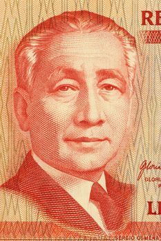 Sergio Osmena on 50 Piso 2008 Banknote from Philipines. Second president of the Philipines.