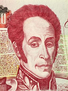 Simon Bolivar on 1000 Bolivares 1998 Banknote from Venezuela. One of the most important leaders of Spanish America's successful struggle for independence.