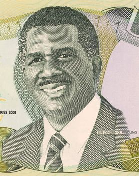 Sir Lynden Oscar Pindling on 1 Dollar 2001 Banknote from Bahamas. First black premier of the colony of Bahamas during 1967-1969 and prime minister during 1969-1992.