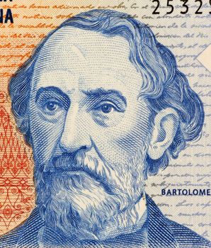 Bartolome Mitre on 2 Pesos 1997 Banknote from Argentina. Statesman, author, military figure and president during 1862-1868.