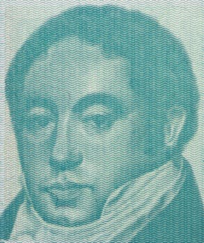 Bernardino Rivadavia on 1 Austral 1985 Banknote from Argentina. First president of Argentina during 1826-1827.