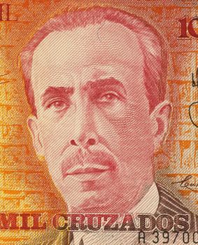 Carlos Chagas on 10000 Cruzados 1989 Banknote from Brazil. Biologist, physician and scientist active in the field of neuroscience.