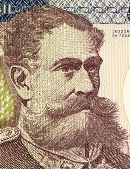 Deodoro da Fonseca on 500 Cruzerios 1981 Banknote from Brazil. First president of the republic of Brazil after heading a military coup that deposed emperor Pedro II.