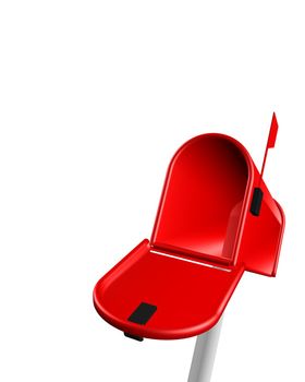 mailbox red on white background