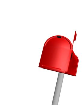 mailbox red on white background