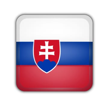 flag of slovakia, square button on white background