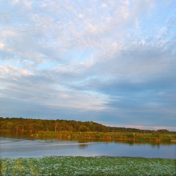 A calm summer evening on Shabbona Lake in northern Illinois.