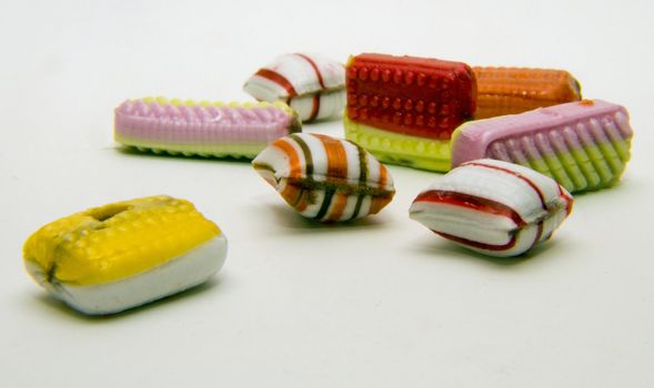 isolated candy on white background as symbol for obese