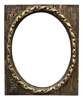 isolated wooden frame with clipping paths