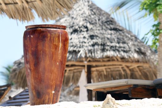 Pot on Nungwi white-sand beach, Zanzibar