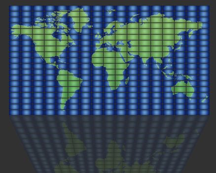 set of monitors that transmit over the world