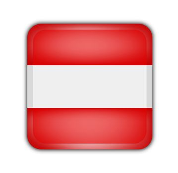 flag of austria, square button on white background