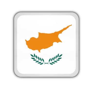 flag of cyprus, square button on white background