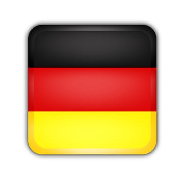flag of germany, square button on white background