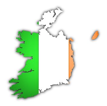 flag and map of ireland on white background