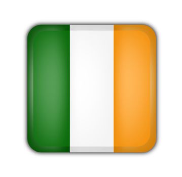 flag of ireland, square button on white background
