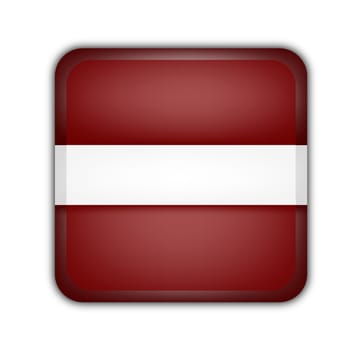 flag of latvia, square button on white background