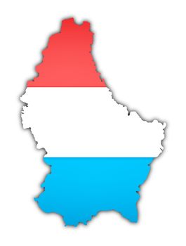 map and flag of luxembourg on white background