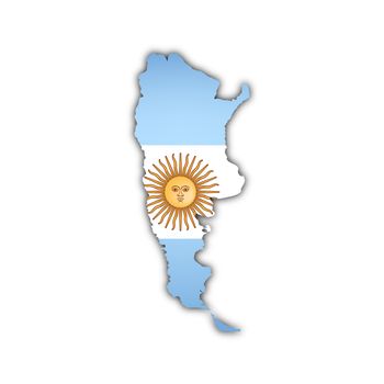 vector map of argentina with flag