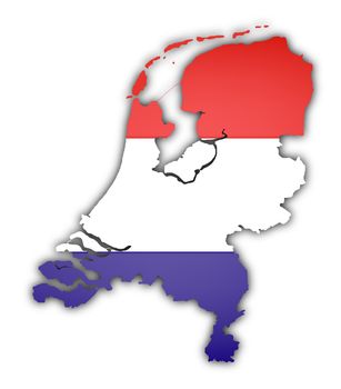 flag and map of netherlands on white background