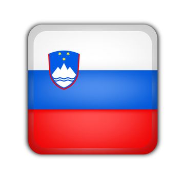 flag of slovenia, square button on white background