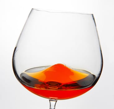 Cognac Snifter glass with liquid inside