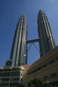 KLCC, Twins towers in Kuala Lumpur Malaysia is the landmark of Malaysia. All the tourist will come to this place and lot of event organize here. This can be use in Travel Magazine or book.