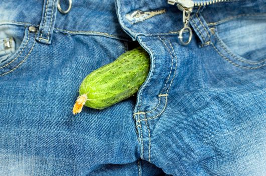 Jeans and cucumber