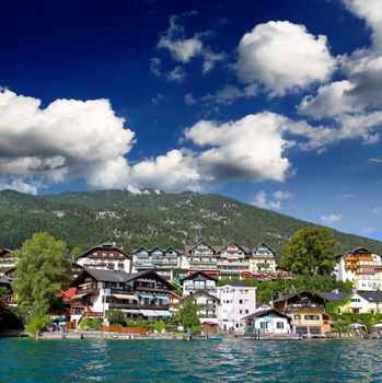 The beautiful St. Wolfgang in Lake district near Salzburg Austria