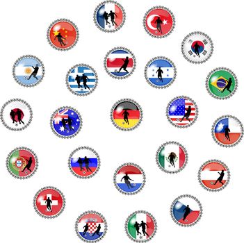 illustration of soccer buttons - qualifikation world championship 2010