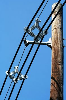 A Telephone pole with wires